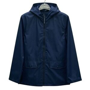 Crewcuts Kids XL Blue Waterproof Rain Jacket with Hood Unisex - CJ